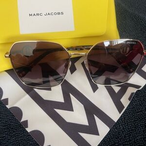 Marc Jacobs Gold Frame Sunglasses with Brown Lenses